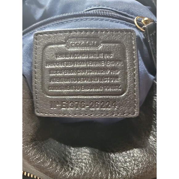 Coach Black  Leather Madison Pebbled Phoebe Shoulder Bag w Gold Hardware Purple - Picture 3 of 16